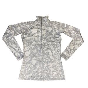 Nike Pro Dri-Fit 1/2 Zip HyperWarm Abstract Spell Out Just Do It Gray Pullover